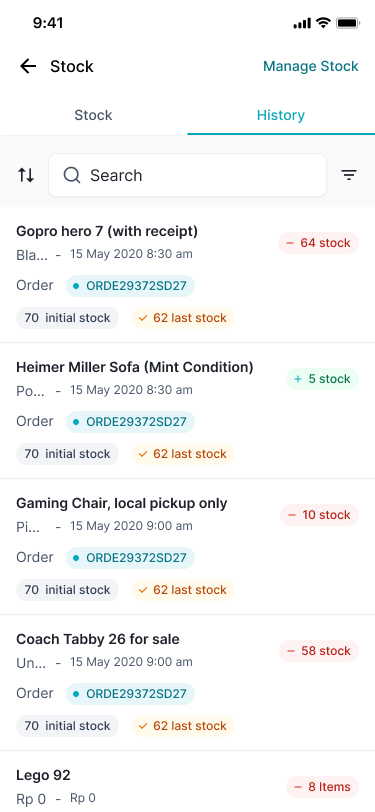 Minimum stock notification settings